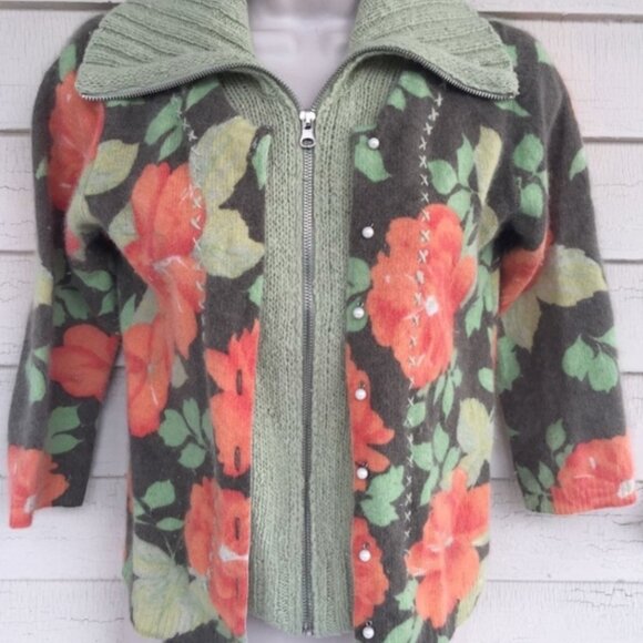 FREE PEOPLE 3/4 sleeve angora layered look soft cardigan sweater! WS - Picture 1 of 7